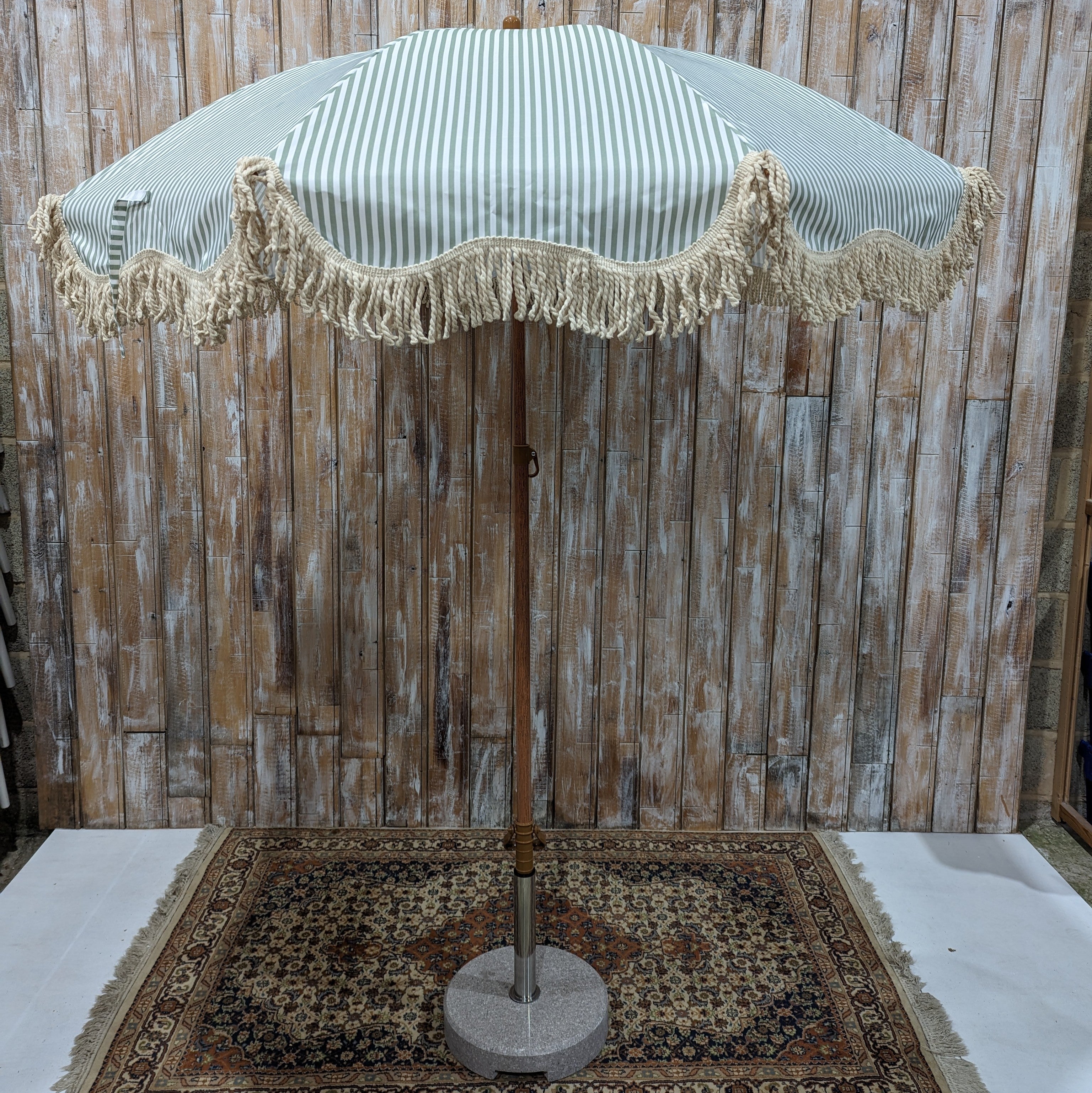 Striped Parasol With Stand