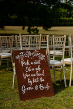 Wooden Pick A Seat Sign
