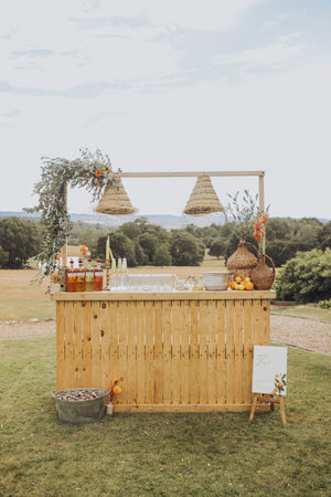 Rustic Bar With Overhead