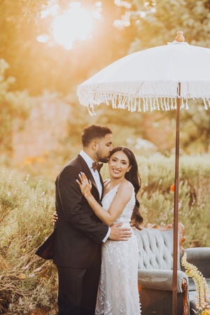 White Parasol with stand