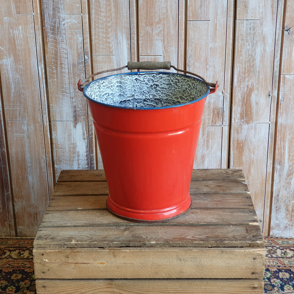 Red Enamel Bucket