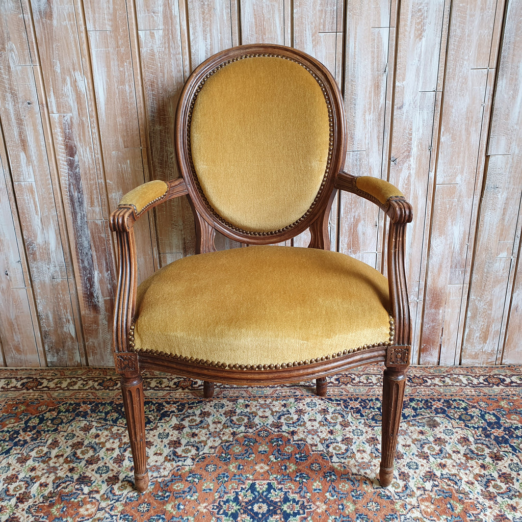 MANDY: Mustard Velvet Chair