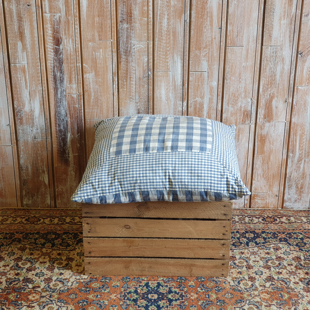 White and Blue Gingham Cushions