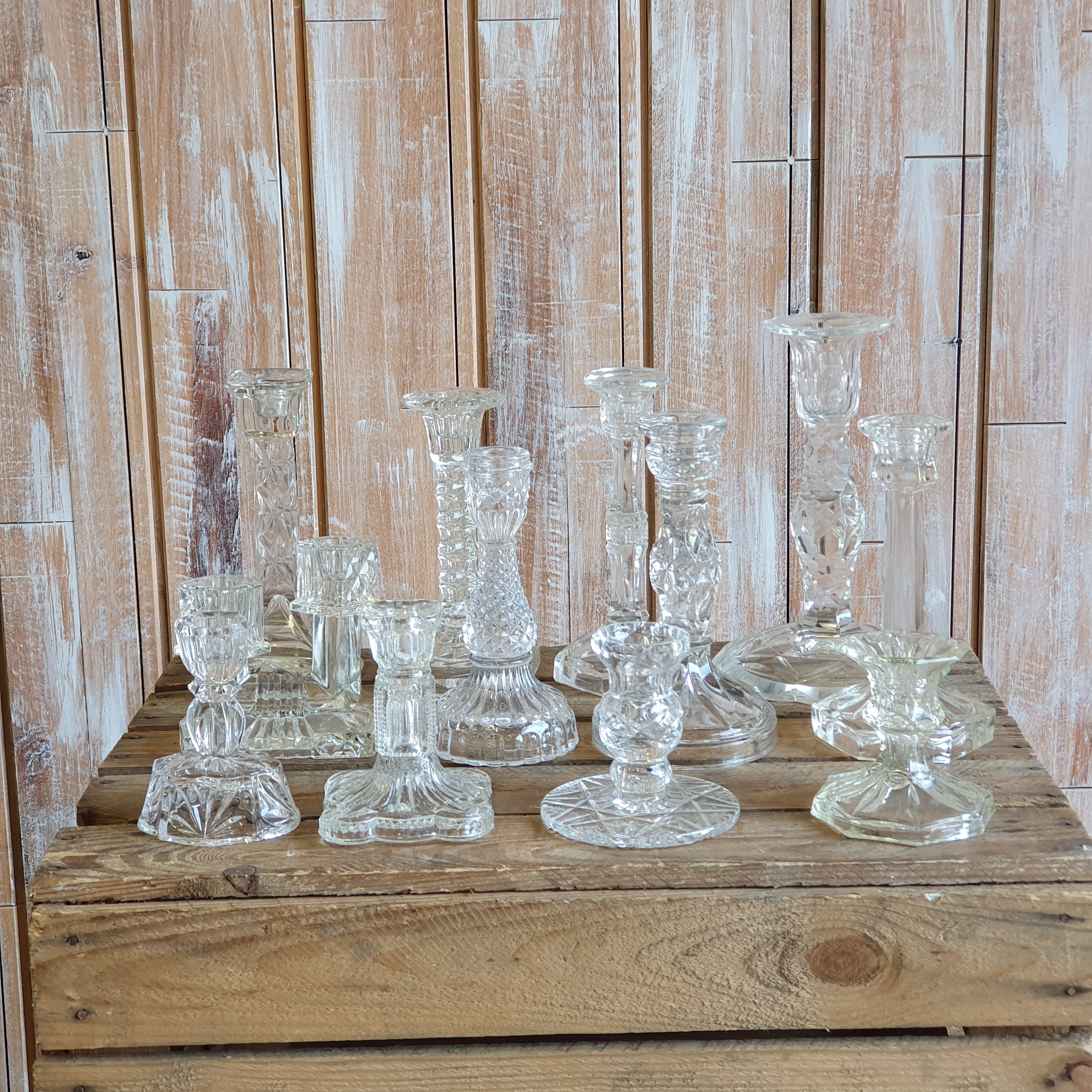 Vintage Glass Candlesticks