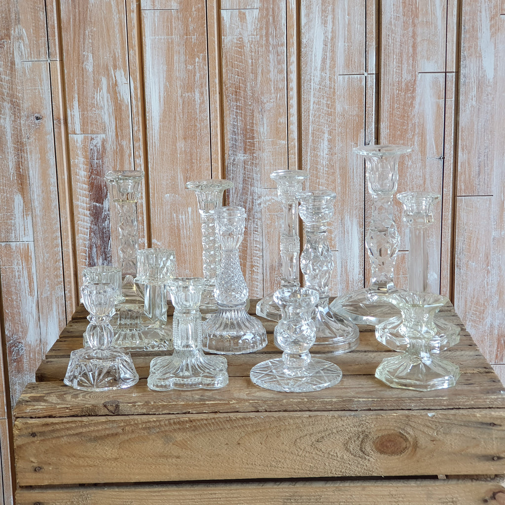Vintage Glass Candleholders