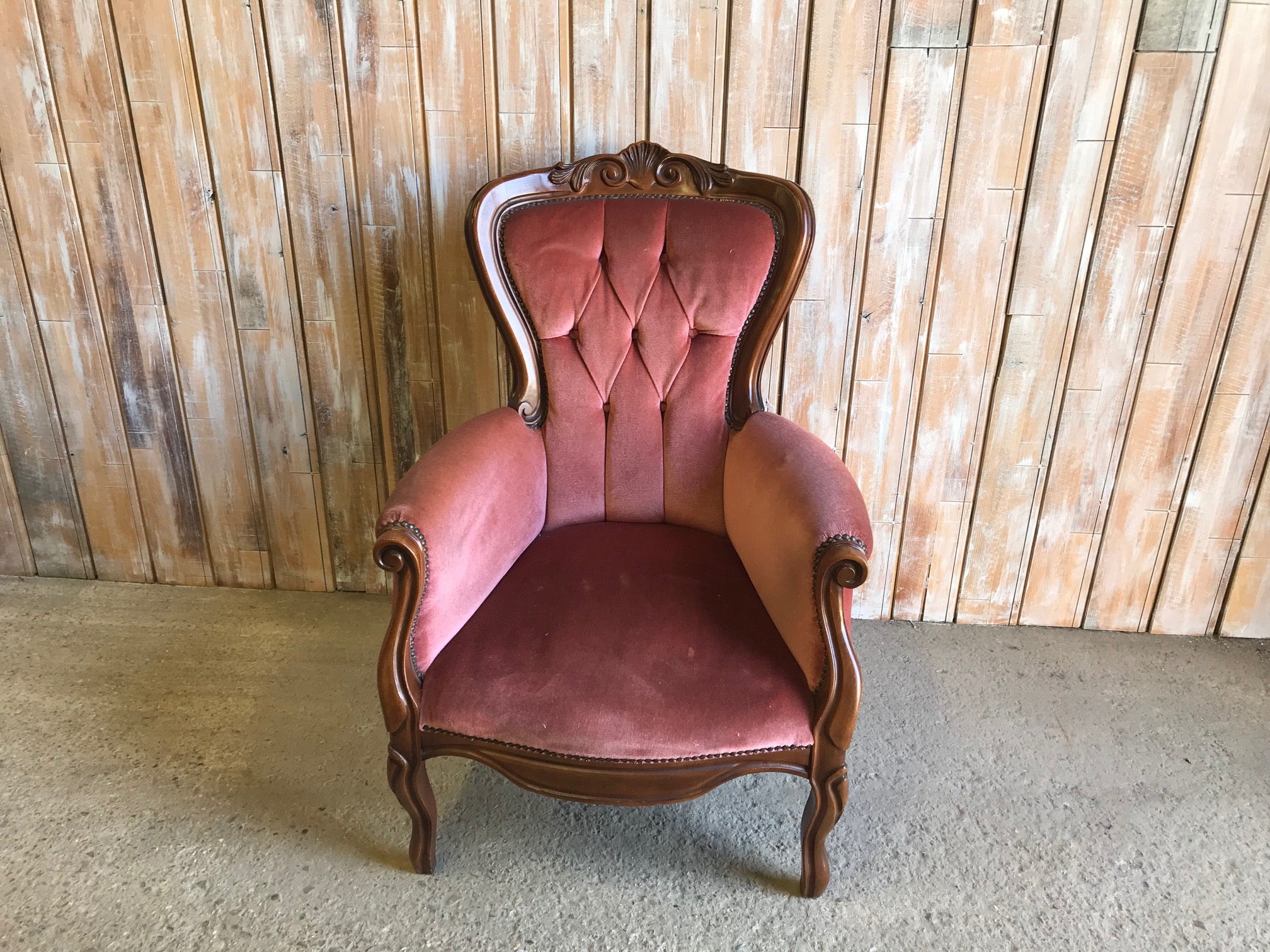 GLENDA: Dusky Pink Vintage Armchair