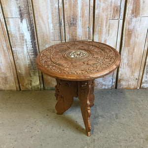Mini Wooden Carved Moroccan Table