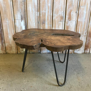 Short Dark Oak Hairpin Leg Table