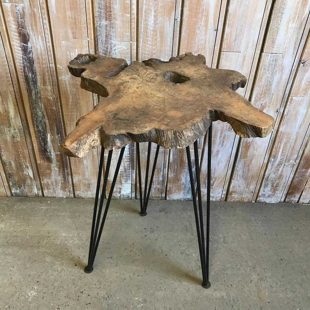 Tall Natural Oak Hairpin Leg Table