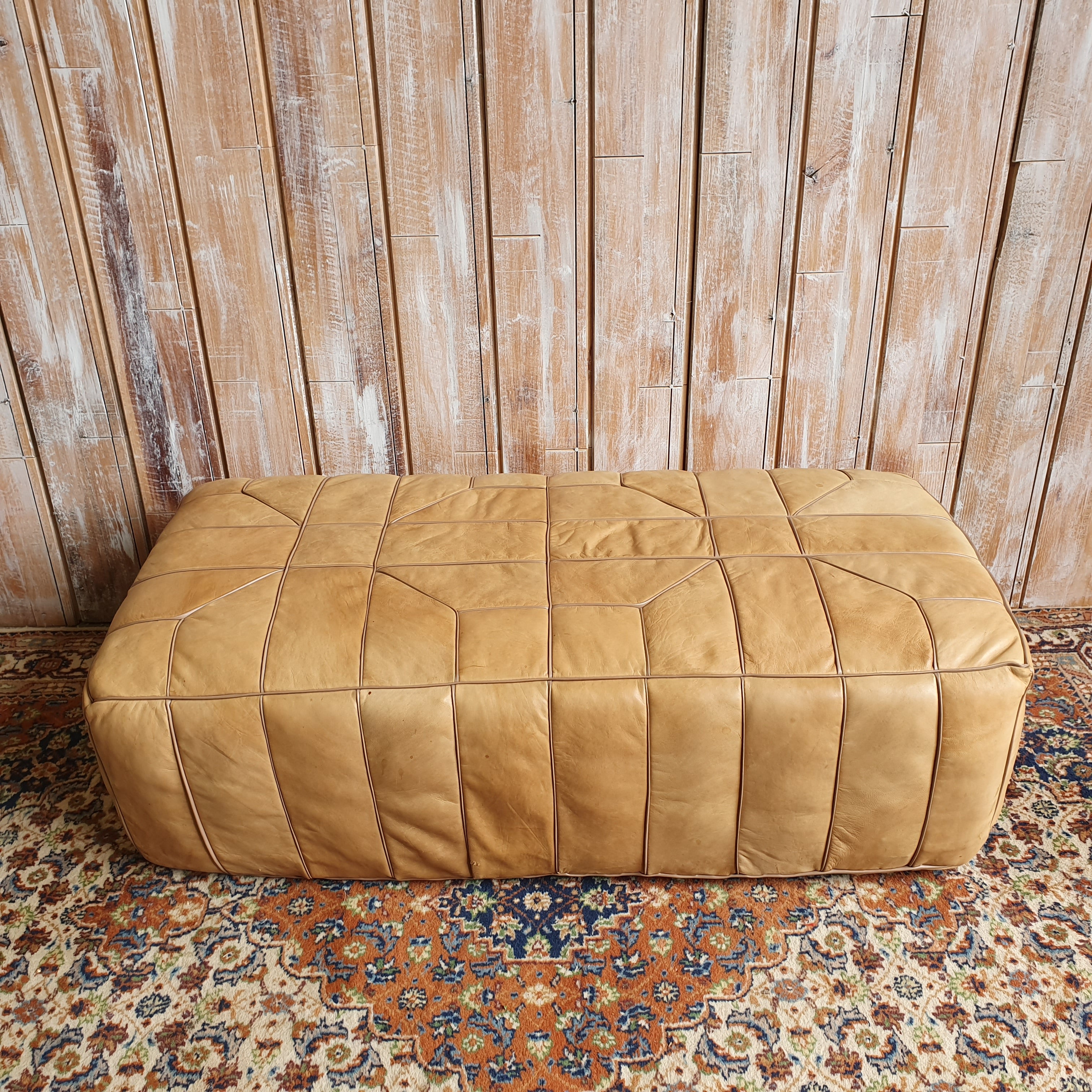 Large Leather Pouffe