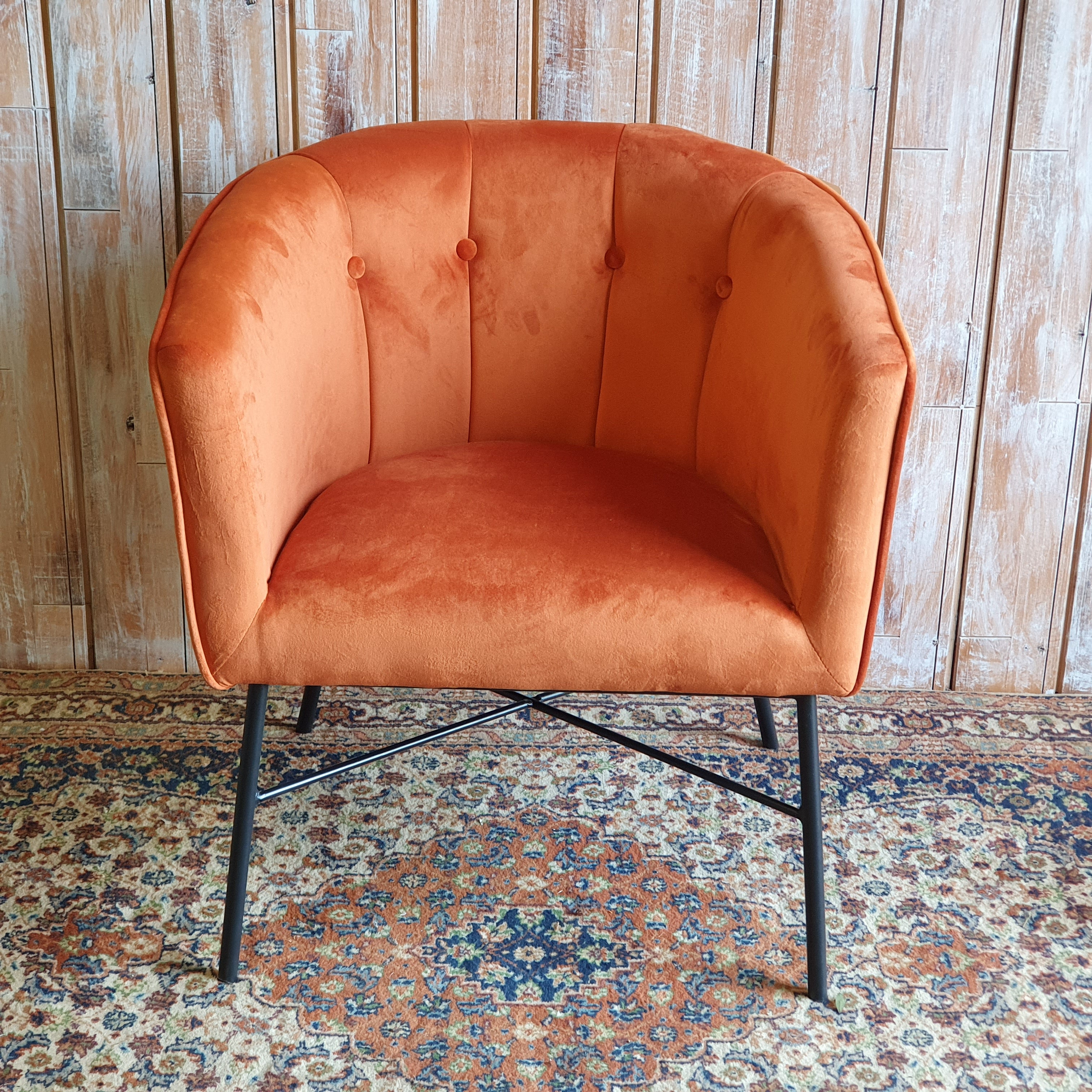 HOXTON: Contemporary Orange Bucket Chair