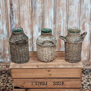 Medium Vintage Wicker Bottles