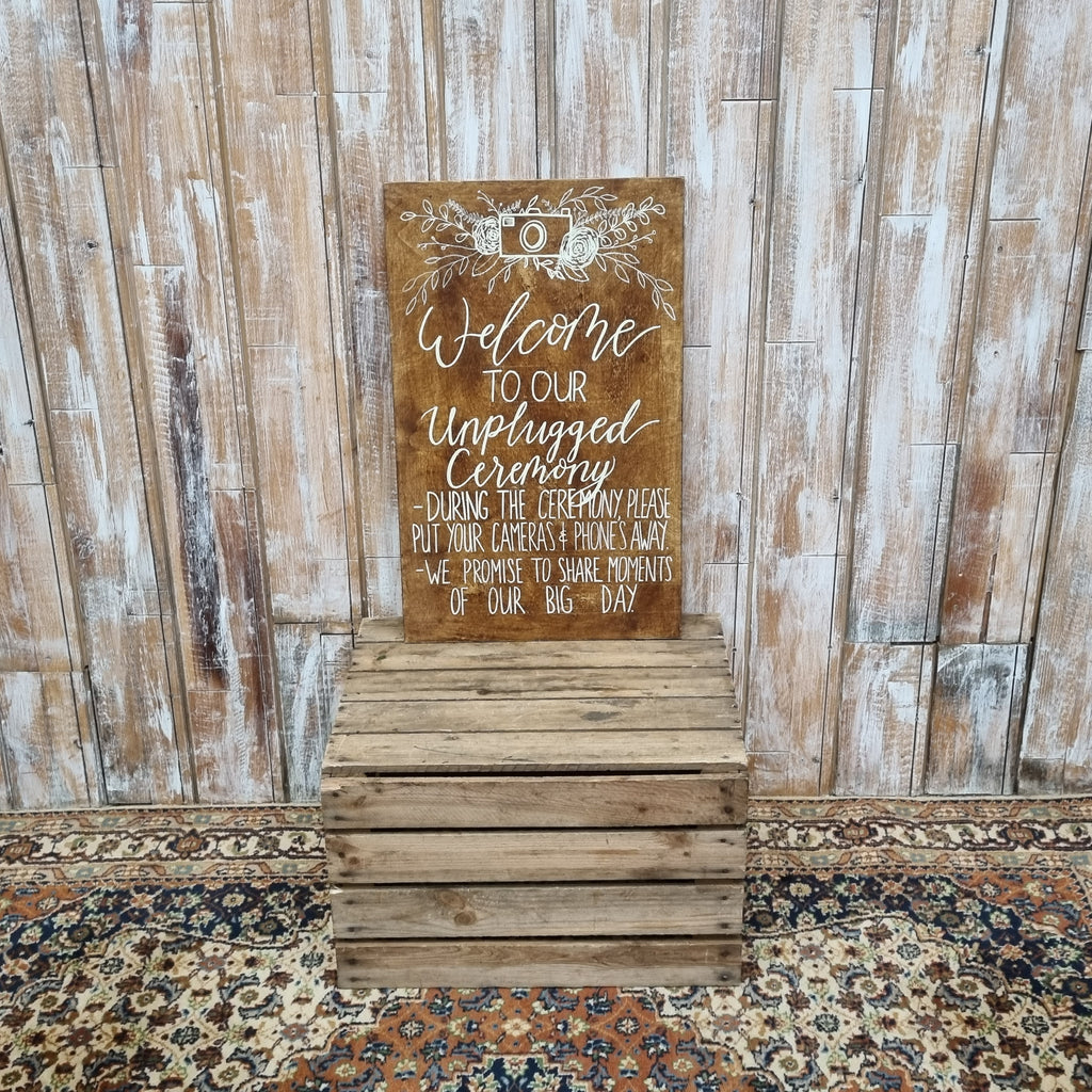 Welcome To Your Unplugged Ceremony Sign