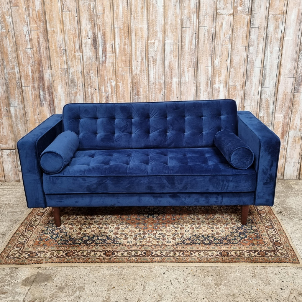 LUNA: Contemporary Blue Two Seater Sofa