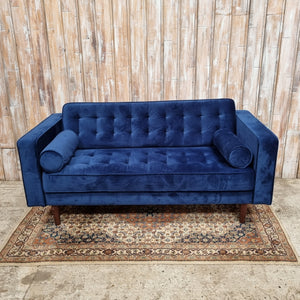 LUNA: Contemporary Blue Two Seater Sofa