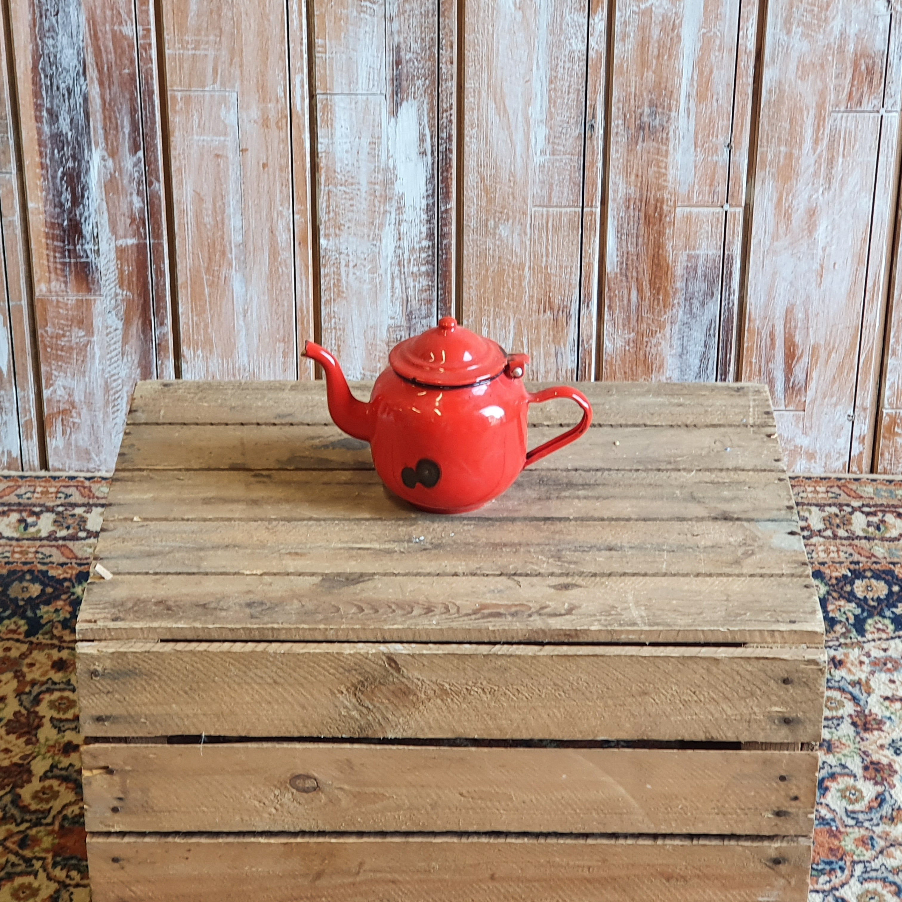 Vintage Red Tea Pot